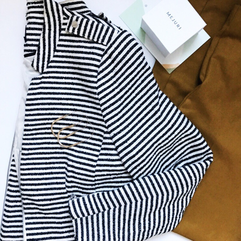 Striped Tweed Lined Blazer